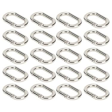 Imagem de Zerodis Clipes Ovais de Fivela de Mola de 20 Peças, Fechos de Chaveiro de Liga de Metal para Bolsas e Artesanato, Busca de Joias Pretas Douradas Prateadas (Prata Preto)