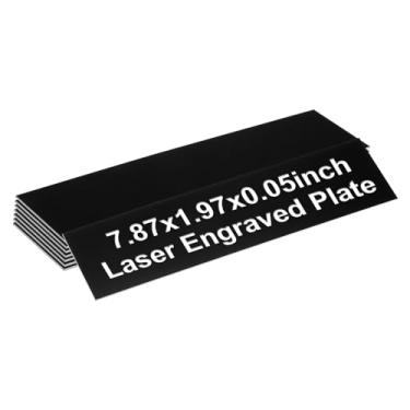 Imagem de PATIKIL Placas de nome em branco, placas de nome gravadas de 20 x 5 cm, placa de nome personalizada, placas de porta, etiquetas de mesa para escritório, sala de aula, letra branca, 8 peças