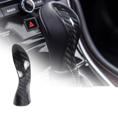 Imagem de FINMOKAL Verdadeira fibra de carbono para console central de carro manípulo de mudança de marchas acabamento interior compatível com Infiniti Q50 Q60 2014-2017 (preto)