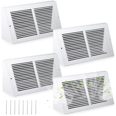 Imagem de Honeydak Pacote com 4 capas de ventilação de rodapé 35.6 cm x 15.2 cm tamanho da abertura do duto grade de ar de retorno de placa de base triangular de aço, difusor de grade de cobertura de ventilação