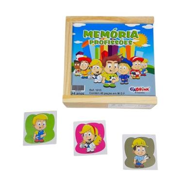Imagem de Ciabrink, Memória Profissões com 40 Peças em MDF, a Partir 4 Anos, Caixa de Madeira