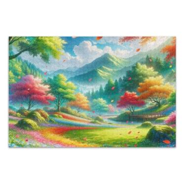 Imagem de Quebra-cabeça de flores coloridas caídas com 1000 peças, arte de parede para casa, quebra-cabeça engraçado para adultos e crianças