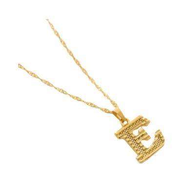 Imagem de Moda banhado a ouro 26 letras iniciais pingente onda de água corrente 