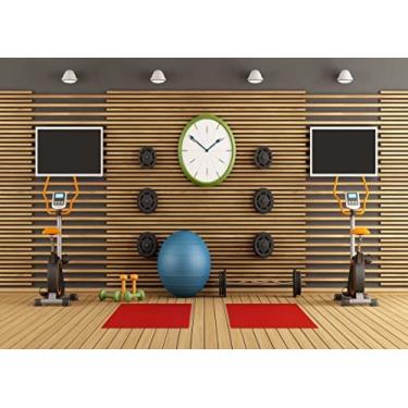 Imagem de BELECO Pano de fundo de tecido de academia de 1,5 x 7,8 m para fotografia, fitness, fotos, equipamento de ginástica, cenário de fotos, tema de academia, decoração de festa, fundo de estúdio de fitness