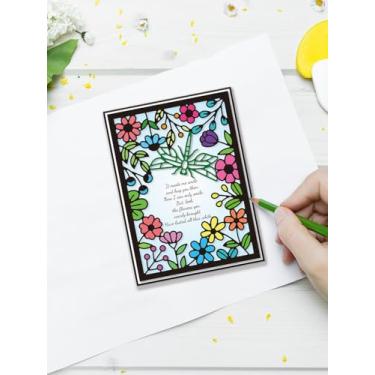 Imagem de 1 estêncil de matriz de corte de aço carbono, padrão de borda floral de libélula, cor de aço inoxidável, para álbum de fotos faça você mesmo, cartão de papel decorativo em relevo, 10,7 x 14,7 x 0,1 cm