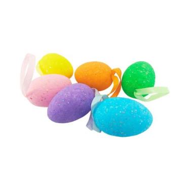 Imagem de Kit 6 Ovos Coloridos de Isopor Com Lantejoulas - Aliança