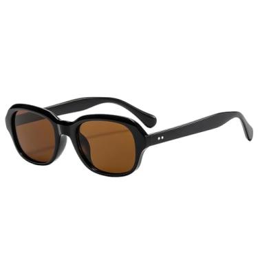 Imagem de Óculos de Sol UV400 - Lentes Ovais Transparentes Estilo Oceano com Rebites - Estilo Punk para Homens e Mulheres - Esportes ao Ar Livre - Corrida - Ciclismo - Cor Chá Preto