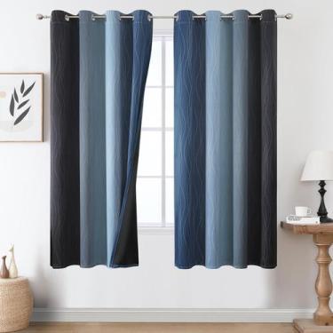 Imagem de Cortinas Estelar Textiler Ombre Blackout Azul Marino 160x160 cm