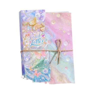 Imagem de Kit De Papel Para Scrapbook Rosa 160 Folhas Fundo Não Adesivo Dourado 