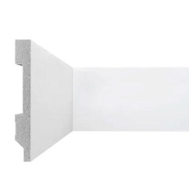 Imagem de Kit 12 Metros Lineares Rodapé Liso 10 Cm Poliestireno Floort Branco Branco