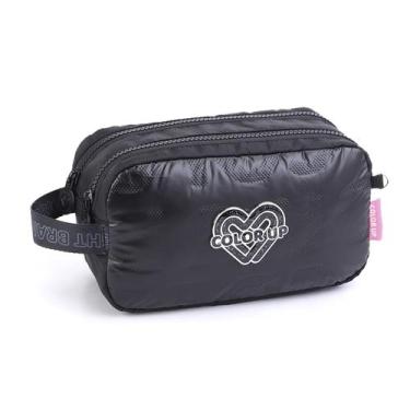 Imagem de Estojo Escolar Duplo Color Up Grande Menina Seanite Cor:Preto, Preto