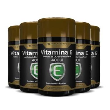 Imagem de 5X VITAMINA E 400UI ALFA TOCOFEROL 60 CAPS HF SUPLEMENTOS-Unissex