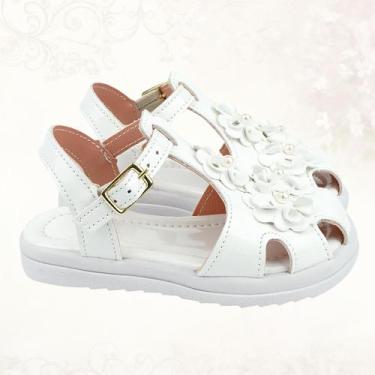 Imagem de Sandália Feminina Infantil Menina Confortável e Macia Moda Verão com F