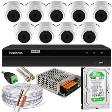 Imagem de Kit 9 Câmeras 1220 D mic Intelbras Com Áudio dvr 1216 C/HD 500GB