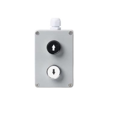 Imagem de KKFAUS Caixa de controle de botão de pressão de metal faça você mesmo, junção à prova de explosão, impermeável, caixa de emergência, reinicialização elétrica (seta 2P)