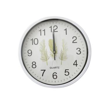 Imagem de Relógio De Parede De Plástico 30cm Com Estampa De Folhagens
