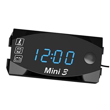 Imagem de Relógio Digital 3 em 1 para Moto Termômetro Voltagem Voltímetro Testador IP67 Medidor de Bateria Carro Barco Marítimo 6V-30V Display LED