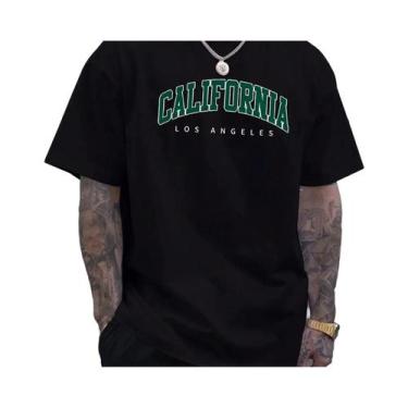 Imagem de Camiseta Casual De Algodão Para Homens, Estilo Esportivo, Grande, Gola