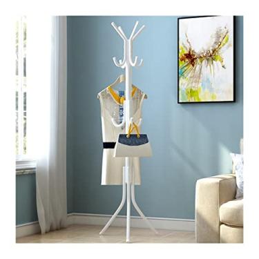 Imagem de Chapéu de chão montado para sala de estar, suporte de exibição de roupas, móveis domésticos, vários ganchos, roupas penduradas 9/12 ganchos de madeira, cabideiro de metal em pé (cor: Gra (ouro 12