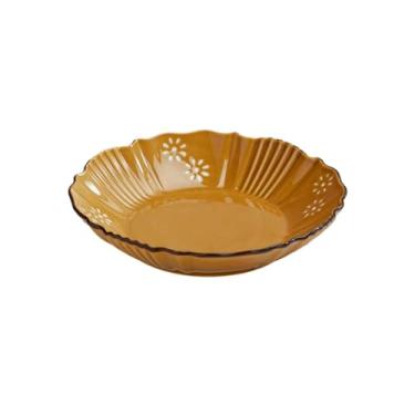 Imagem de Conjunto de pratos de cerâmica retrô para uso doméstico - prato de 20 cm de profundidade