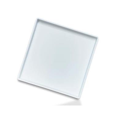 Imagem de VCREATC Bandeja quadrada para organização, bandeja de servir de plástico de 28 cm, bandeja decorativa multiuso para bancada de banheiro, cômoda, pufe e mesa de centro, bandeja de penteadeira para