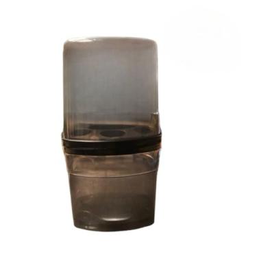 Imagem de Porta Dental de Pia com Tampa em Plástico – Capacidade para até 4 – 20,2×11,5×8,9cm(1 PORTA ESCOVA FUMÊ)