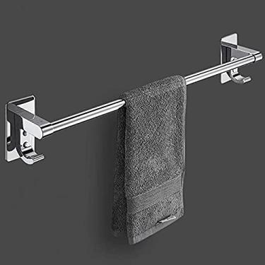 Imagem de Toalheiro de aço inoxidável toalheiro com prateleira de toalha dupla para banheiro organizador de prateleira de chuveiro montado na parede 40 cm (16 polegadas) (60 cm)