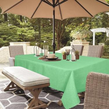 Imagem de youngseahome Toalha de mesa para uso ao ar livre, sem rugas, resistente a manchas, impermeável, capa de mesa com zíper para guarda-chuva, para piquenique/festa/jantar/jardim (152 × 213 cm, zíper
