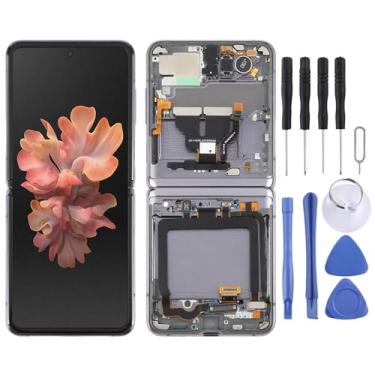 Imagem de Hiregolish Peças de reparo de reposição de tela LCD, para Samsung Galaxy Z Flip 5G SM-F707 digitalizador de tela LCD conjunto completo com moldura, conjunto de substituição de tela com kits de reparo