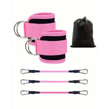 Imagem de Faixas de resistência para levantamento de bumbum – Faixas de tornozelo modeladoras de quadril e perna para glúteos e pesos do corpo inferior conjunto de faixas fitness 6 peças rosa BLC1061-01