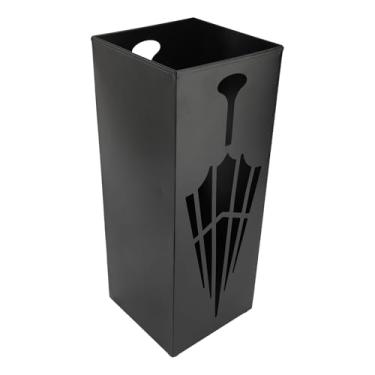 Imagem de aqxreight Balde de Armazenamento de Guarda-chuva Metal à Prova de Ferrugem Compacto Suporte de Rack de Guarda-chuva de Secagem Rápida para Hall de Entrada Material Dourado Mantendo para Espaço (Preto)