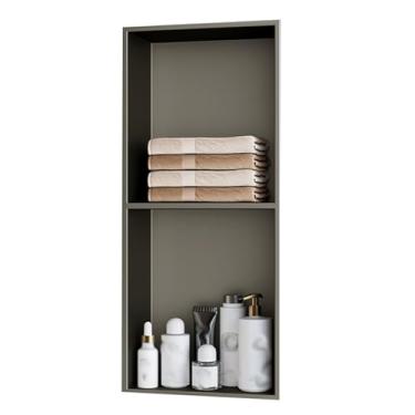 Imagem de Nicho de aço inoxidável sem necessidade de azulejos Nichos com prateleiras Nichos de armazenamento de banheiro Prateleira de chuveiro embutida adequada para sala de estar cozinhas áreas públicas (cor