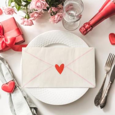 Imagem de Havawish 100 guardanapos descartáveis para dia dos namorados, cartas de amor, guardanapos de coquetel, papel de sinal de amor, papel de convidado, toalha de mão para casamento, aniversário, chá de