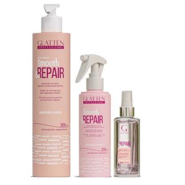 Imagem de Glatten Smooth & Repair Shampoo e Leave-in e Sérum