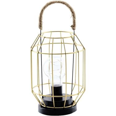 Imagem de Luminária Vintage Dourada Decoração Industrial Luz Led 27cm