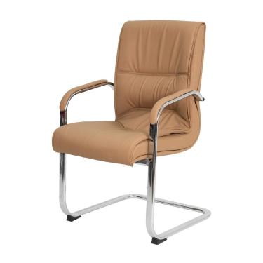 Imagem de Cadeira Escritório Interlocutor Big Fixa Caramelo Base Croma