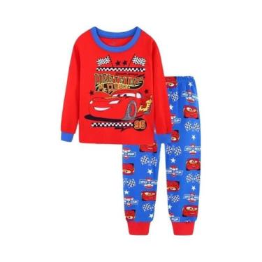 Imagem de Conjunto De Pijamas De Algodão Para Meninos, Carros McQueen, Desenho A