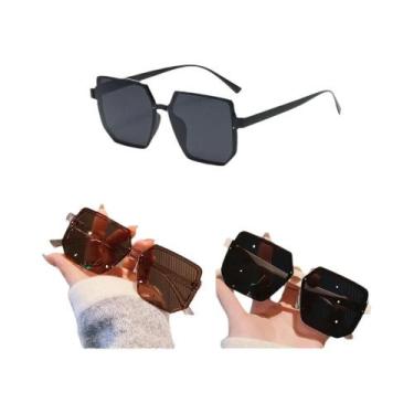 Imagem de Óculos De Sol Vintage Unissex Com Armação Grande Quadrada, Óculos Retr