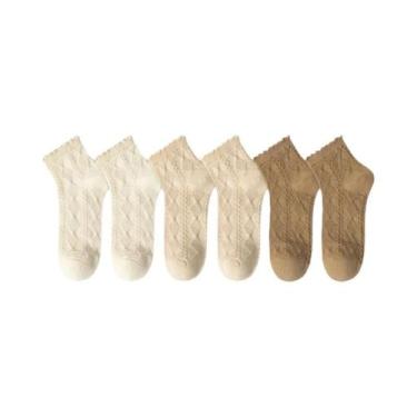 Imagem de Meias Finas De Algodão Gradiente Femininas Para O Verão - 6 Pares, Est