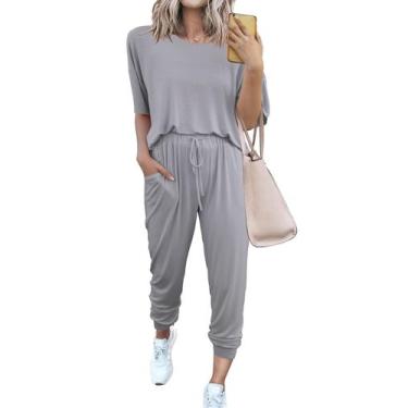 Imagem de Conjunto de Chándal PRETTYGARDEN de Dos Piezas para Mujer, Color Gris 