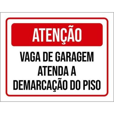 Imagem de Kit 5 Placa Acm Vaga Garagem Atenda Demarcação Piso 18X23 - Sinalizo