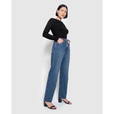 Imagem de Calça Feminina Reta Cropped Em Jeans 100% Algodão - ENFIM-Feminino