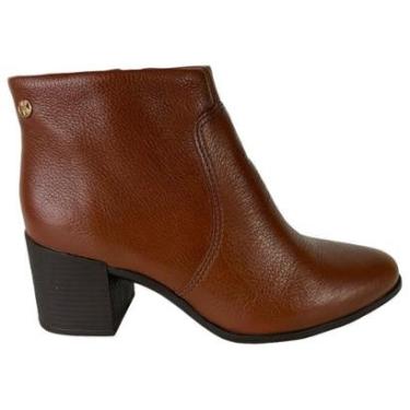 Imagem de Bota Feminina Bottero Couro Legitimo Cano Curto Salto Bloco-Feminino