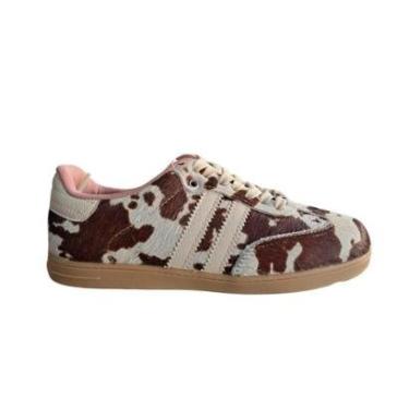 Imagem de Tênis Casual Couro Animal Print Pelo Cravo E Canela - Marrom-Feminino