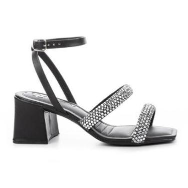 Imagem de Sandália Tanara de Salto Bloco Com Pedrarias-Feminino