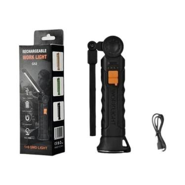 Imagem de Lanterna LED Recarregável USB Com Base Magnética 4 Modos Para Homens, 