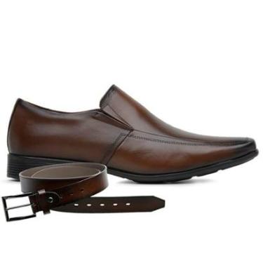 Imagem de Sapato Social Couro Jota Pe Marrom Air Winner + Cinto 45007-Masculino