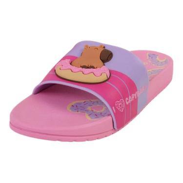 Imagem de Chinelo Slide Infantil Menina Leve Capivara Grendene Kids