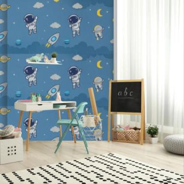 Imagem de Papel de Parede Adesivo Autocolante Decorativo Astronauta Azul 5 METRO