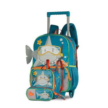 Imagem de Kit Escolar Infantil Mochila Rodinhas E Costas + Lancheira + Estojo Tu